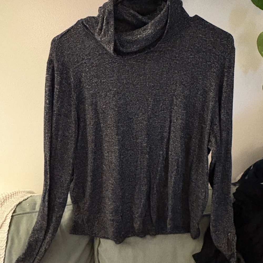 Gray Cowl Neck Sweater with Relaxed Fit